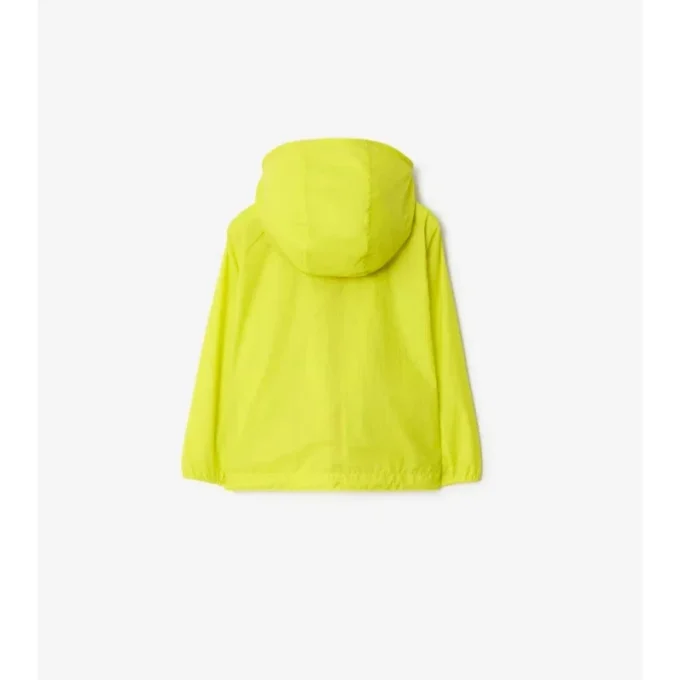Giacca con cappuccio in nylon con nastro a quadri