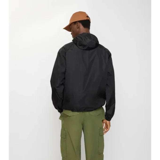 Giacca con cappuccio in nylon con nastro a quadri