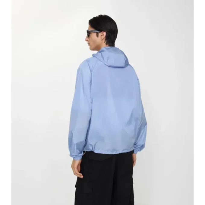 Giacca con cappuccio in nylon con nastro a quadri