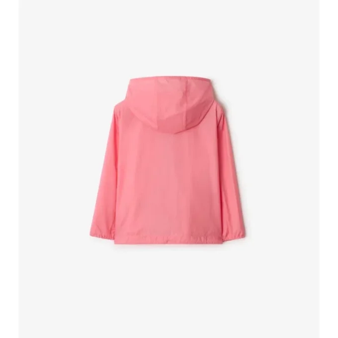 Giacca con cappuccio in nylon con nastro a quadri