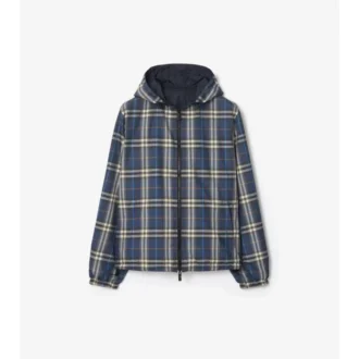 Giacca con cappuccio reversibile a quadri