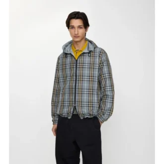Giacca con cappuccio reversibile a quadri