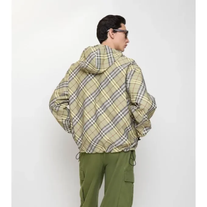 Giacca con cappuccio reversibile a quadri