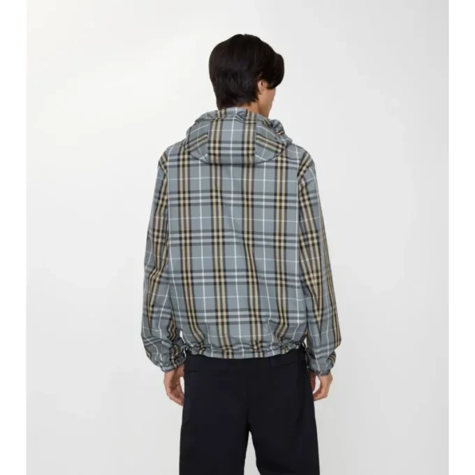 Giacca con cappuccio reversibile a quadri