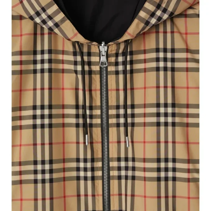 Giacca con cappuccio reversibile a quadri