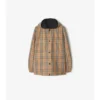 Giacca con cappuccio reversibile in nylon a quadri