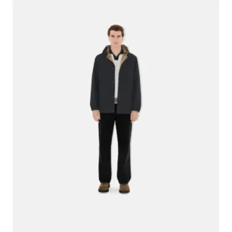Giacca con cappuccio reversibile in nylon a quadri