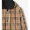 Giacca con cappuccio reversibile in nylon a quadri