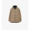 Giacca con cappuccio reversibile in nylon a quadri