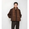 Giacca con sciarpa staccabile in misto lana