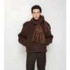 Giacca con sciarpa staccabile in misto lana