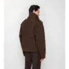 Giacca con sciarpa staccabile in misto lana
