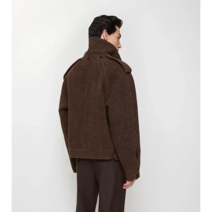 Giacca con sciarpa staccabile in misto lana
