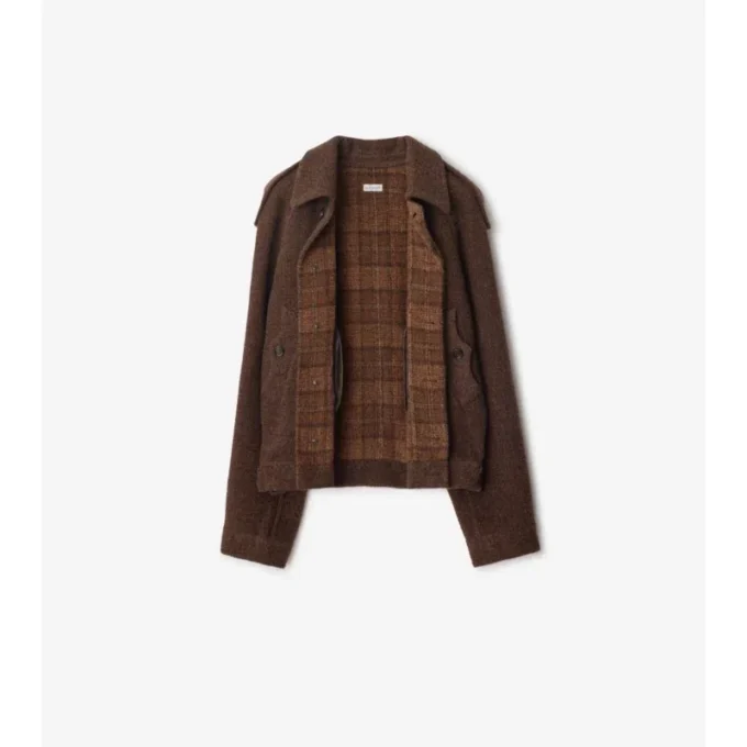 Giacca con sciarpa staccabile in misto lana