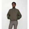 Giacca corta reversibile in nylon con motivo a quadri e cintura