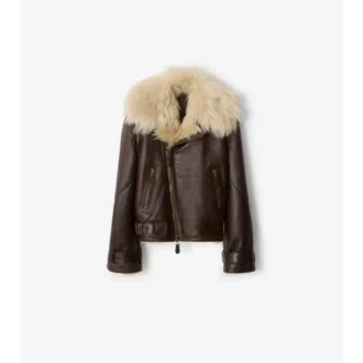 Giacca da aviatore corta in shearling