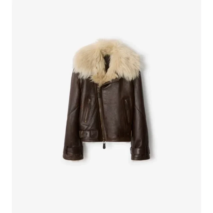 Giacca da aviatore corta in shearling