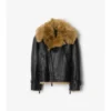 Giacca da aviatore corta in shearling