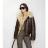 Giacca da aviatore corta in shearling