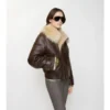 Giacca da aviatore corta in shearling