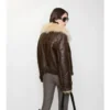 Giacca da aviatore corta in shearling