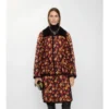 Giacca Floriston in nylon trapuntato con motivo a foglie di geranio