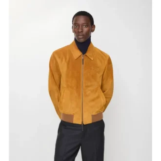 Giacca Harrington in pelle scamosciata
