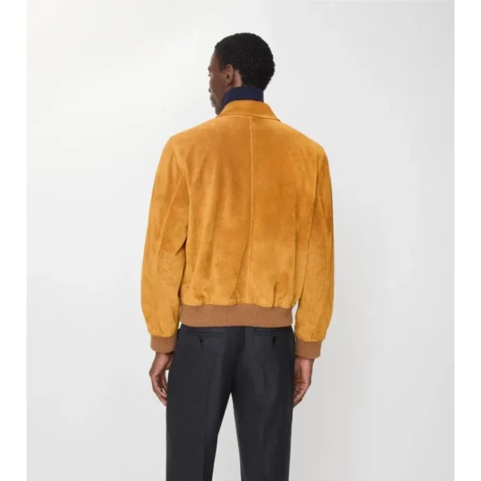 Giacca Harrington in pelle scamosciata