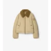 Giacca in gabardine con collo in shearling