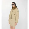 Giacca in gabardine con collo in shearling