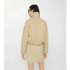 Giacca in gabardine con collo in shearling