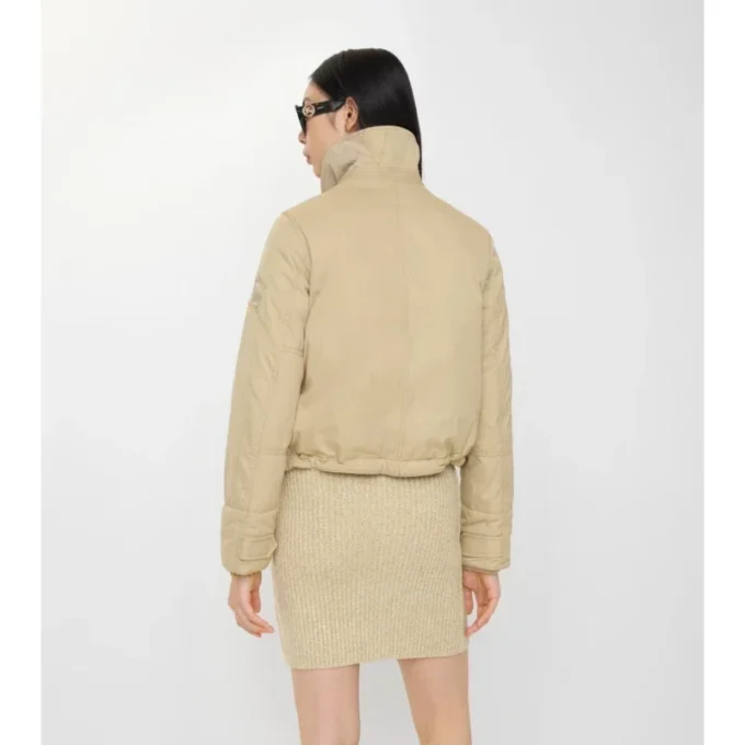 Giacca in gabardine con collo in shearling