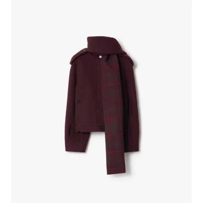 Giacca in lana con sciarpa staccabile
