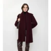 Giacca in lana con sciarpa staccabile