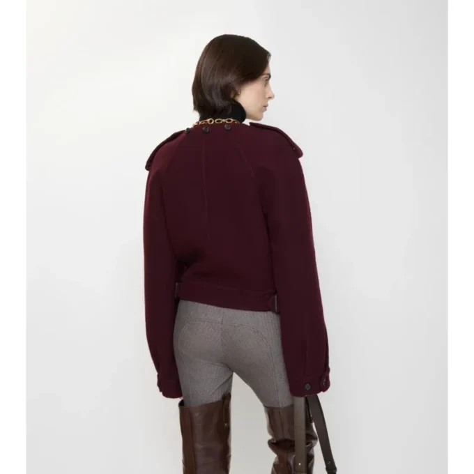 Giacca in lana con sciarpa staccabile