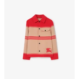 Giacca in lana e nylon a righe