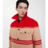 Giacca in lana e nylon a righe
