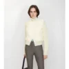 Giacca in nylon e lana con cuciture a quadri
