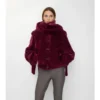 Giacca in shearling con sciarpa staccabile
