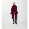 Giacca in shearling con sciarpa staccabile