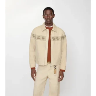 Giacca in tela di cotone “Galloping Knight”