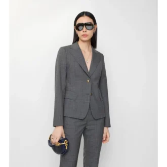 Giacca sartoriale in lana a quadri