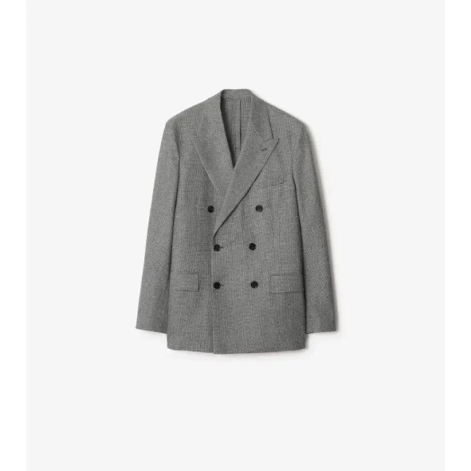 Giacca sartoriale in lana con motivo a quadretti Puppytooth