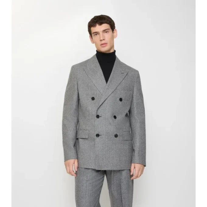 Giacca sartoriale in lana con motivo a quadretti Puppytooth