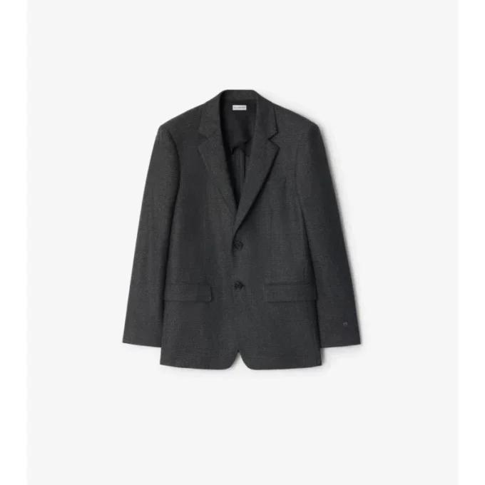 Giacca sartoriale in lana e cashmere a quadri