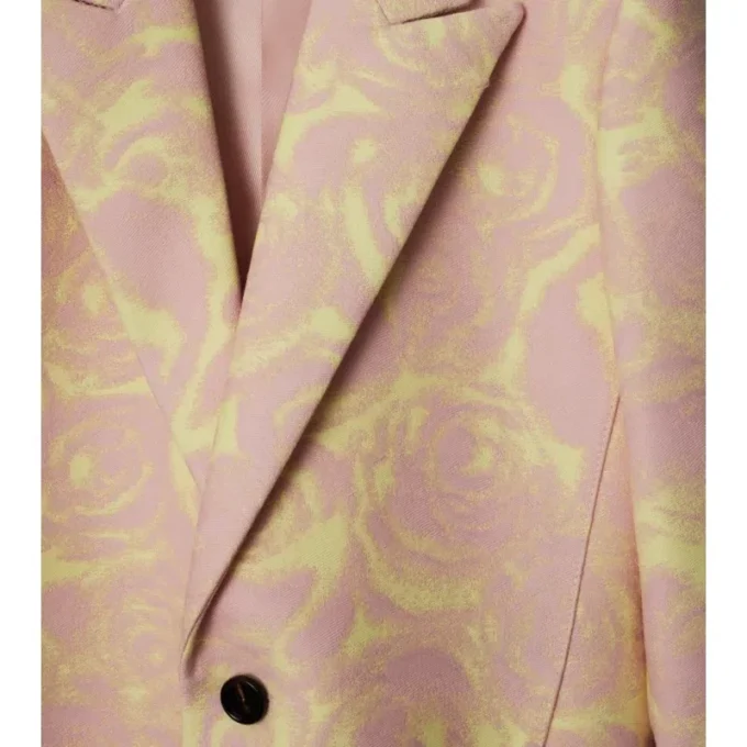 Giacca sartoriale in lana rosa