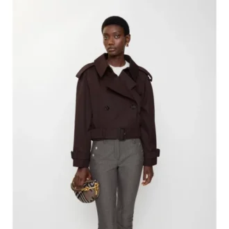 Giacca trench corta in Gabardine