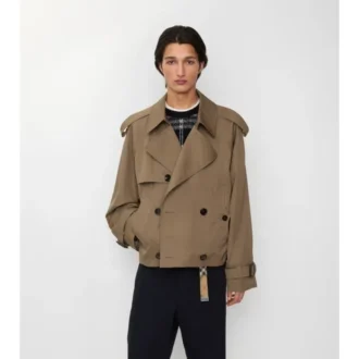 Giacca trench corta in Gabardine