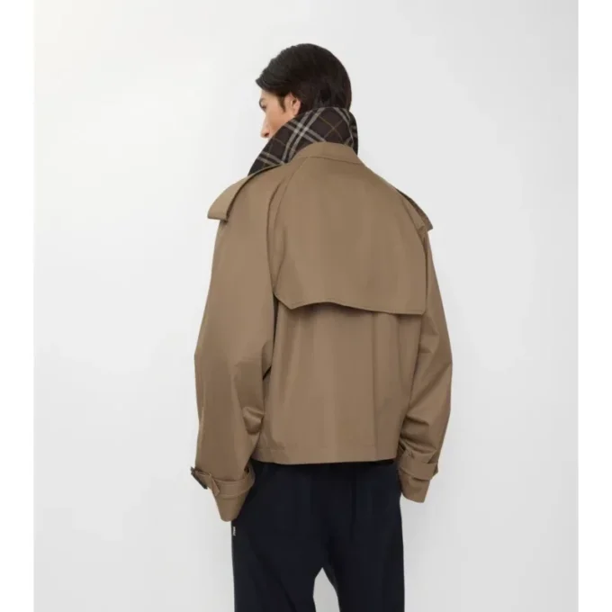 Giacca trench corta in Gabardine