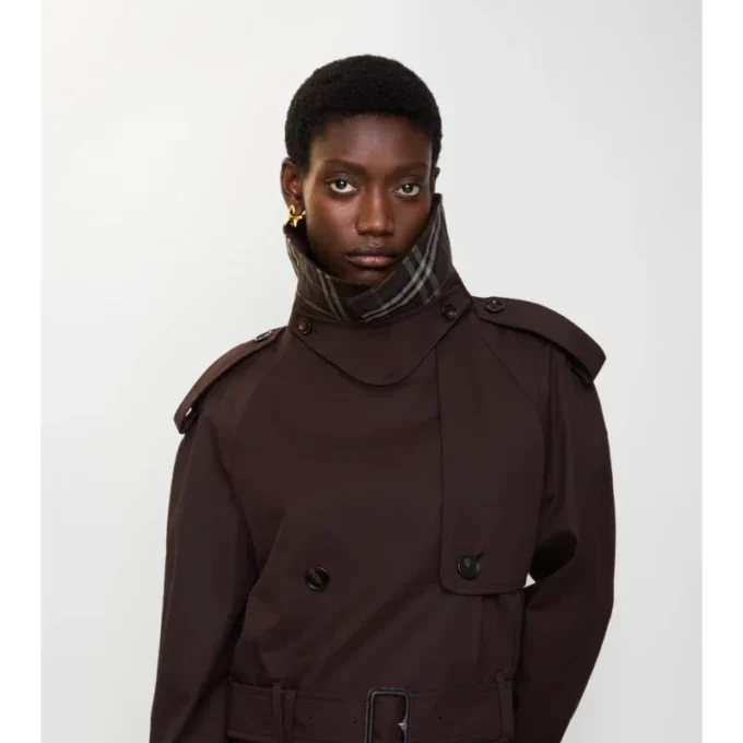 Giacca trench corta in Gabardine